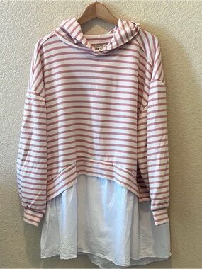 Anthropologie Pilcro Hooded Sweatshirt Twofer Mini Dress XL